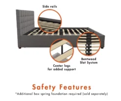 CosmoLiving Elizabeth Gray Linen Storage Bed -Happy Home Area 810541044 4