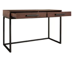 Horatio Brown & Gunmetal Wood Desk -Happy Home Area 810542288 5