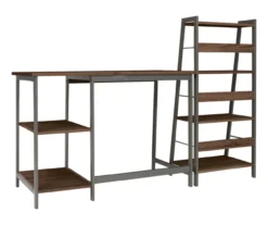 Soho 2-Piece Wooden Desk & Bookcase Set -Happy Home Area 810542289 2