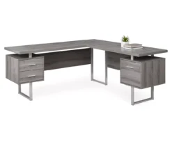 Monarch Metal 3-Drawer L-Shaped Computer Desk -Happy Home Area 810542416 2