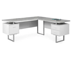 Monarch Metal 3-Drawer L-Shaped Computer Desk -Happy Home Area 810542417 2