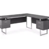 Monarch Metal 3-Drawer L-Shaped Computer Desk