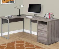 Monarch Metal 2-Drawer L-Shaped Computer Desk -Happy Home Area 810542429 1
