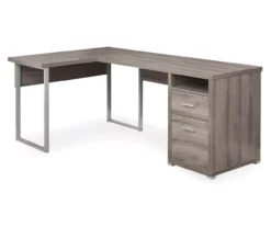 Monarch Metal 2-Drawer L-Shaped Computer Desk -Happy Home Area 810542429 2