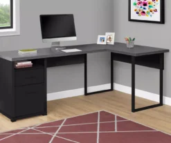 Monarch Metal 2-Drawer L-Shaped Computer Desk -Happy Home Area 810542430 1