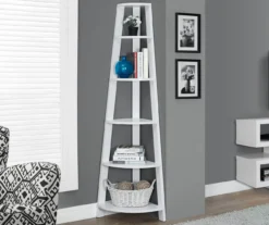 Monarch 5-Shelf Etagere Corner Bookcase 28 Monarch 5-Shelf Etagere Corner Bookcase -Happy Home Area 810542448 1