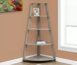 Monarch 4-Shelf Etagere Corner Bookcase -Happy Home Area 810542452 1