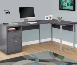 Monarch Metal 2-Drawer L-Shaped Computer Desk -Happy Home Area 810542512 1