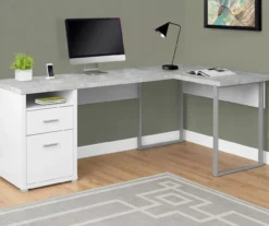 Monarch Metal 2-Drawer L-Shaped Computer Desk -Happy Home Area 810542513 1