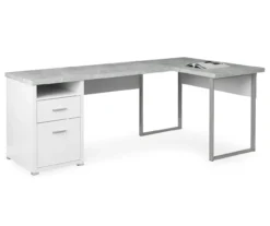 Monarch Metal 2-Drawer L-Shaped Computer Desk -Happy Home Area 810542513 2