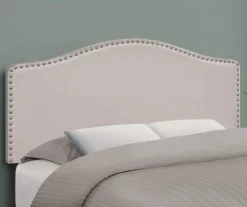 Monarch Linen Nailhead Trim Headboard -Happy Home Area 810542514 1