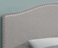 Monarch Linen Nailhead Trim Headboard -Happy Home Area 810542515 3