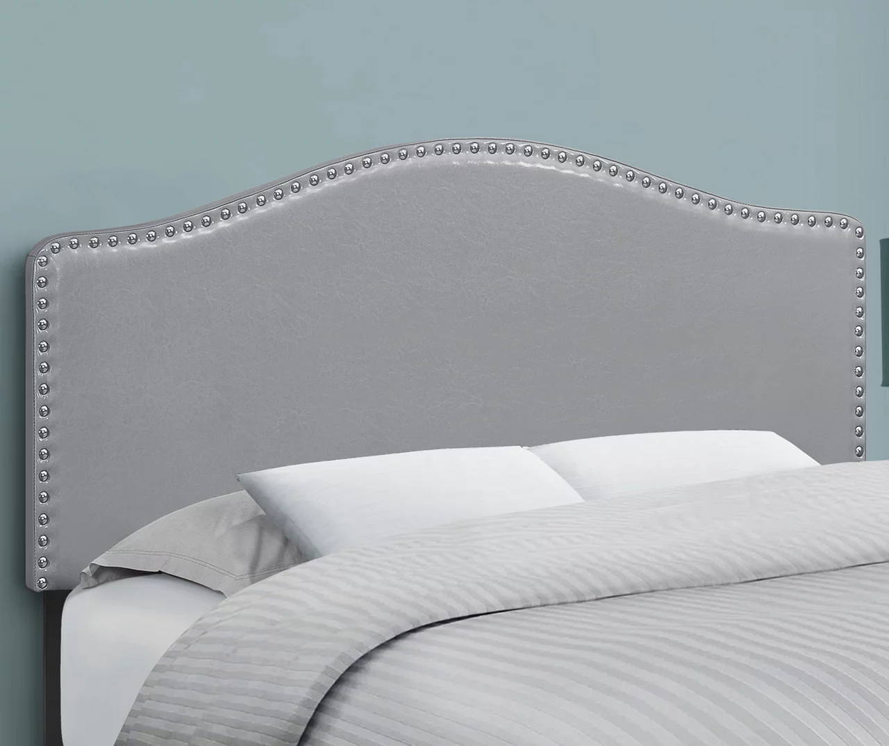 Monarch Faux Leather Button Tufted Headboard 6 Monarch Faux Leather Button Tufted Headboard - Image 6