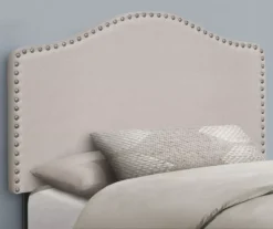 Monarch Linen Nailhead Trim Headboard -Happy Home Area 810542522 1