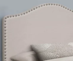 Monarch Linen Nailhead Trim Headboard -Happy Home Area 810542522 3
