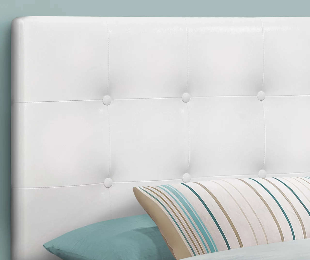 Monarch Faux Leather Button Tufted Headboard 11 Monarch Faux Leather Button Tufted Headboard - Image 11