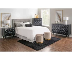 Urban Fresh Black & Gold 6-Drawer Textured Geometric Dresser -Happy Home Area 810543103 2