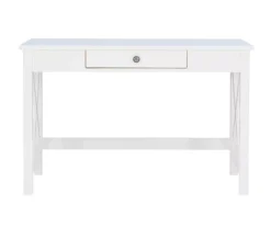 Richland White 1-Drawer Wood X Leg Desk -Happy Home Area 810543159 3