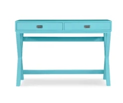 Cami Blue X-Base Campaign Style Writing Desk -Happy Home Area 810543182 3