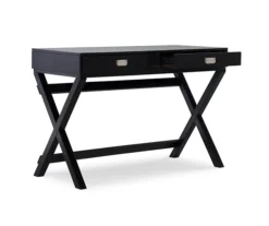Cami Black X-Base Campaign Style Writing Desk -Happy Home Area 810543183 4