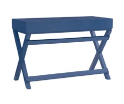 Kari Navy Blue 2-Drawer Campaign Desk -Happy Home Area 810543186 5