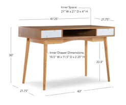Nate Ash & White 2-Drawer Writing Desk -Happy Home Area 810543187 D8 12