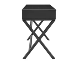Kari Black 2-Drawer Campaign Desk -Happy Home Area 810543190 5
