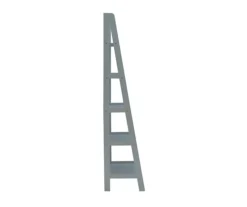 Boston Gray 5-Shelf Wooden Ladder Bookcase -Happy Home Area 810543216 5