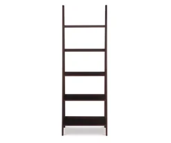 Boston Espresso 5-Shelf Wooden Ladder Bookcase -Happy Home Area 810543223 3