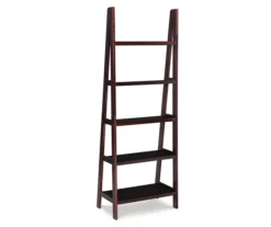 Boston Espresso 5-Shelf Wooden Ladder Bookcase -Happy Home Area 810543223 4