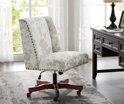 Austin Brown Linen Cow Print Office Chair -Happy Home Area 810543224 A0 8