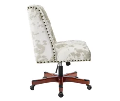 Austin Brown Linen Cow Print Office Chair -Happy Home Area 810543224 A2 3