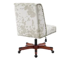 Austin Brown Linen Cow Print Office Chair -Happy Home Area 810543224 A4 4