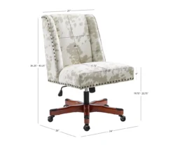 Austin Brown Linen Cow Print Office Chair -Happy Home Area 810543224 D8 10