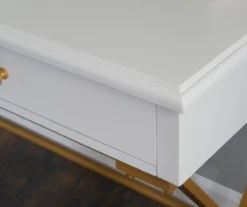 Glam White & Gold 2-Drawer Campaign Desk 16 Glam White & Gold 2-Drawer Campaign Desk -Happy Home Area 810543228 A8 11