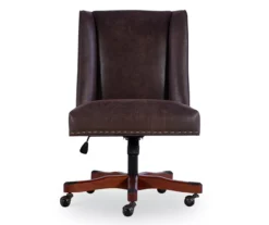 Austin Dark Walnut Upholstered Office Chair 13 Austin Dark Walnut Upholstered Office Chair -Happy Home Area 810543233 A0 2