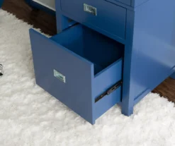 Kari Royal Blue 4-Drawer Office Desk 15 Kari Royal Blue 4-Drawer Office Desk -Happy Home Area 810543245 A0 9