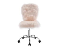 Comfort Home Blush Pink Faux Fur Swivel Chair 7 Comfort Home Blush Pink Faux Fur Swivel Chair -Happy Home Area 810543388 3