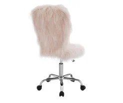 Comfort Home Blush Pink Faux Fur Swivel Chair 8 Comfort Home Blush Pink Faux Fur Swivel Chair -Happy Home Area 810543388 4