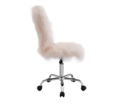 Comfort Home Blush Pink Faux Fur Swivel Chair 9 Comfort Home Blush Pink Faux Fur Swivel Chair -Happy Home Area 810543388 5