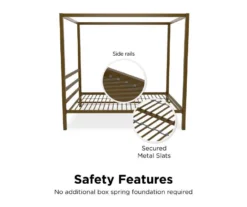 DHP Cara Metal Canopy Bed -Happy Home Area 810543768 1