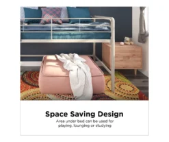 DHP Kaden Gray Junior Twin Loft Bed With Storage Steps -Happy Home Area 810543776 2