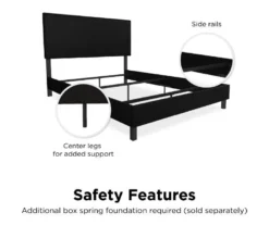 Atwater Living DHP Jazmine Black Faux Leather Upholstered Bed 29 Atwater Living DHP Jazmine Black Faux Leather Upholstered Bed -Happy Home Area 810543812 2