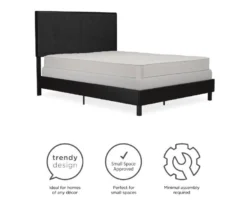 Atwater Living DHP Jazmine Black Faux Leather Upholstered Bed 33 Atwater Living DHP Jazmine Black Faux Leather Upholstered Bed -Happy Home Area 810543813 1