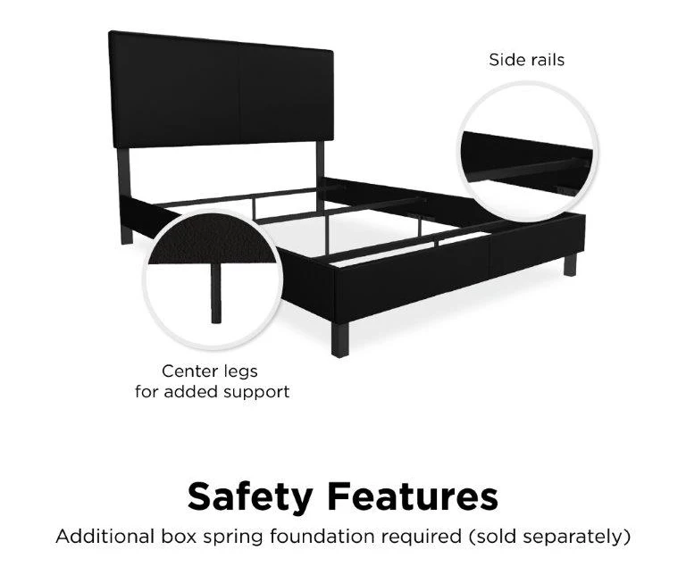 Atwater Living DHP Jazmine Black Faux Leather Upholstered Bed 17 Atwater Living DHP Jazmine Black Faux Leather Upholstered Bed - Image 17