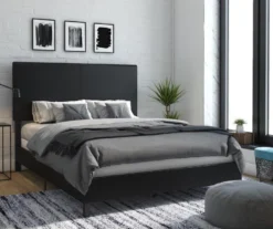 Atwater Living DHP Jazmine Black Faux Leather Upholstered Bed 31 Atwater Living DHP Jazmine Black Faux Leather Upholstered Bed -Happy Home Area 810543813 6