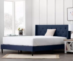 Isabelle Navy Upholstered Twin Wingback Bed 11 Isabelle Navy Upholstered Twin Wingback Bed -Happy Home Area 810547602 810547606 810547614 810547610 5