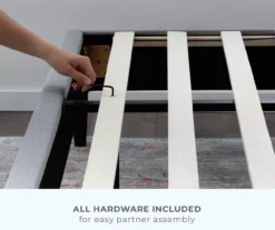 Isabelle Navy Upholstered Twin Wingback Bed 12 Isabelle Navy Upholstered Twin Wingback Bed -Happy Home Area 810547602 810547606 810547614 810547610 6