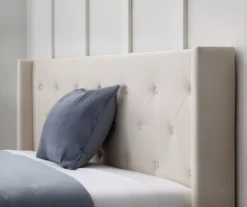 Isabelle Cream Upholstered Twin Wingback Bed -Happy Home Area 810547603 810547607 810547628 810547611 4