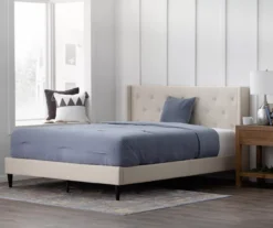 Isabelle Cream Upholstered Twin Wingback Bed -Happy Home Area 810547603 810547607 810547628 810547611 5